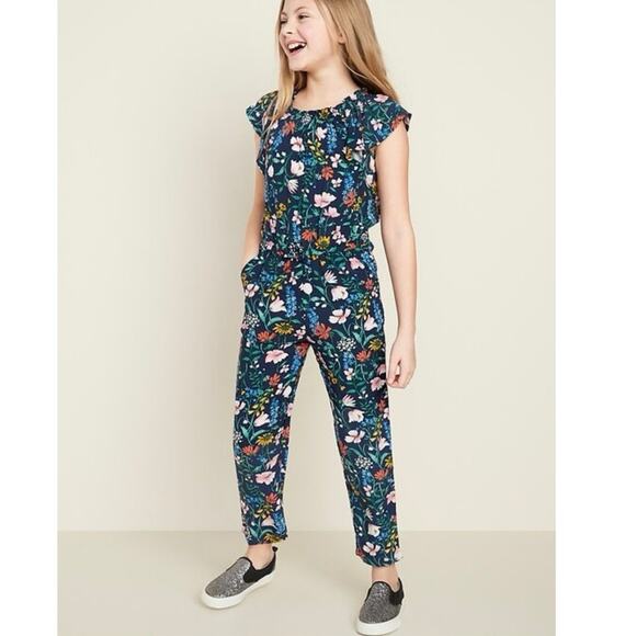 Old Navy Smocked Flutter-Sleeve Jumpsuit - Picture 1 of 5